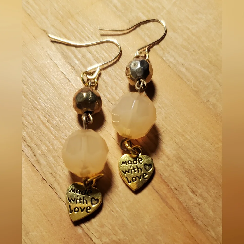 Heart shaped charm earrings